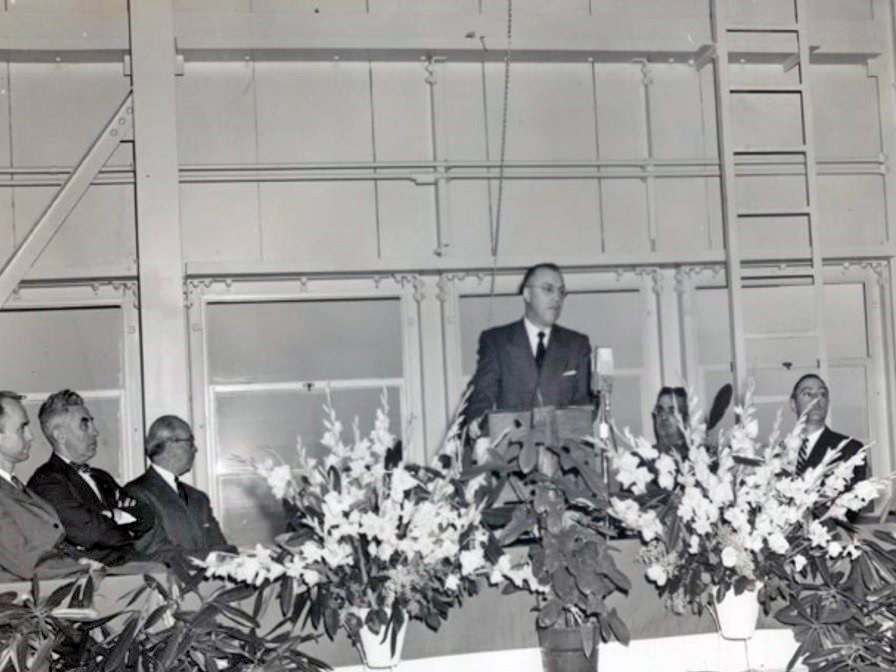 Admiral Lewis L. Strauss, Chairman of Atomic Energy Commission at dedication ceremony February 22, 1955
