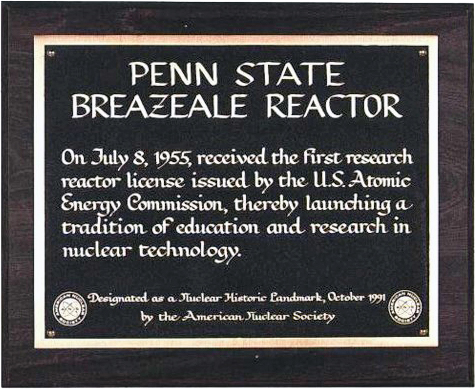 The PSBR designated as a Nuclear Historic Landmark by the American Nuclear Society in 1992